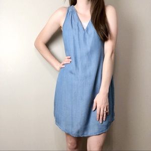 Chambray vacation Asymmetrical Old Navy dress